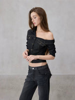 Asymmetrical Denim Shirt