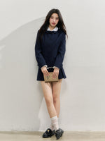 Navy Blue College-style Suit