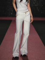 Vintage Low Rise White Straight Leg Jeans