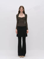 Layered Skort Flare Pants