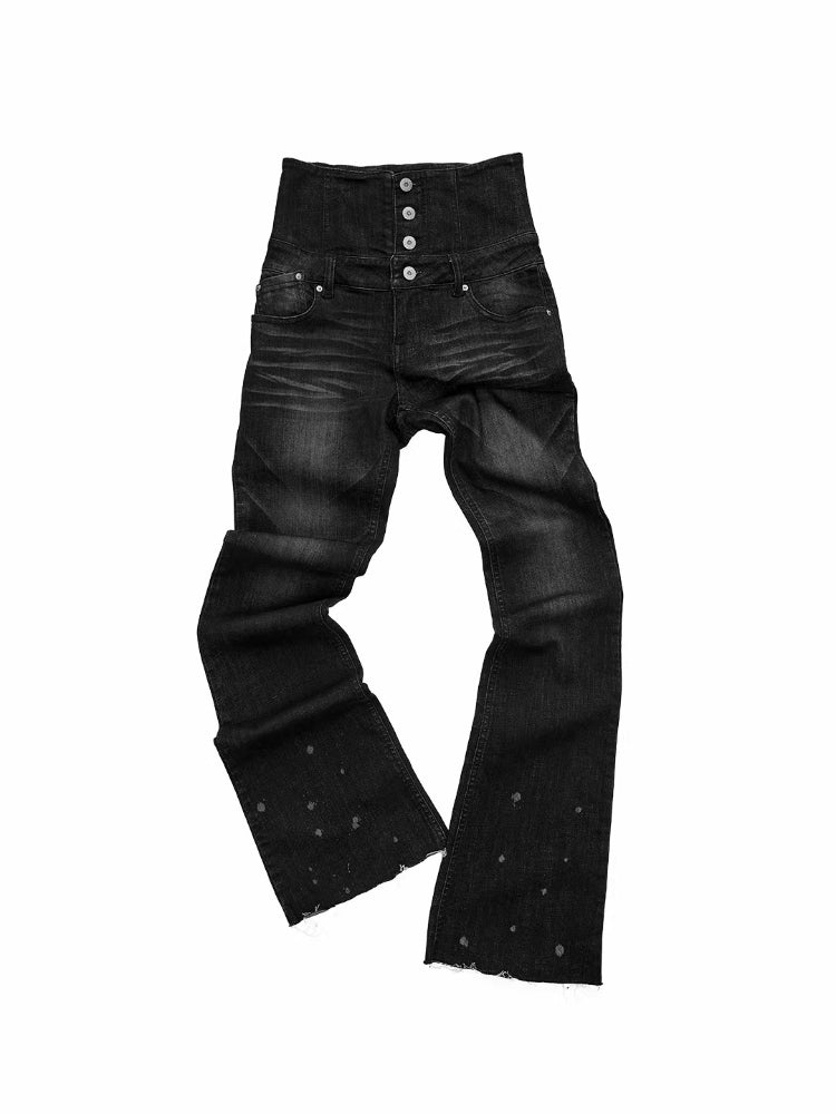 Washed High Waist Flare Jeans