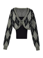 Diamond Knit Cardigan Set