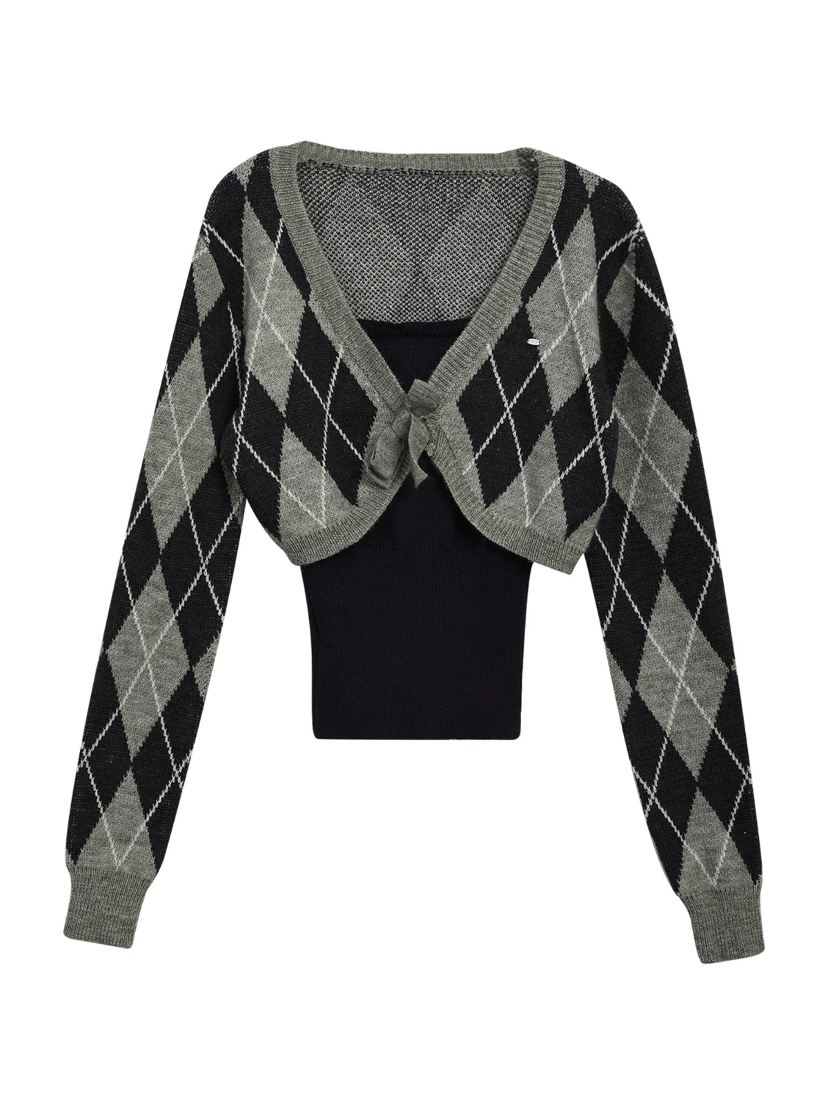 Diamond Knit Cardigan Set
