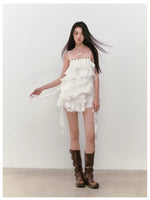Ribbon-Strap Cake Top & Skirt Set