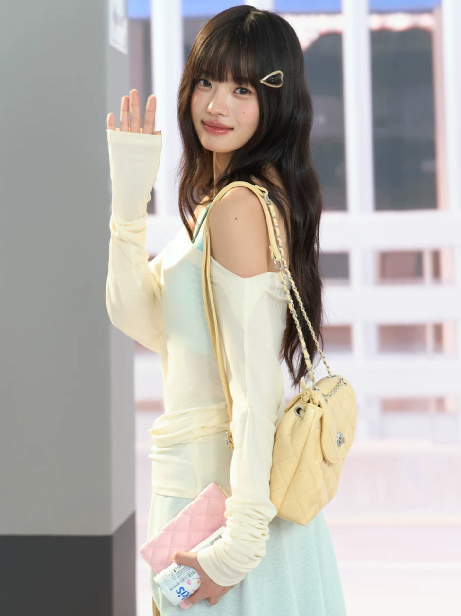 Apricot Off Shoulder Cover Up