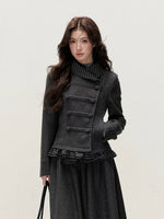 Vintage Double-Breasted Jacket & Midi Skirt Set