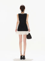 Diamond Collar Ruffle Dress