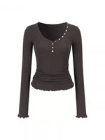 V-Neck Waist Knit Top