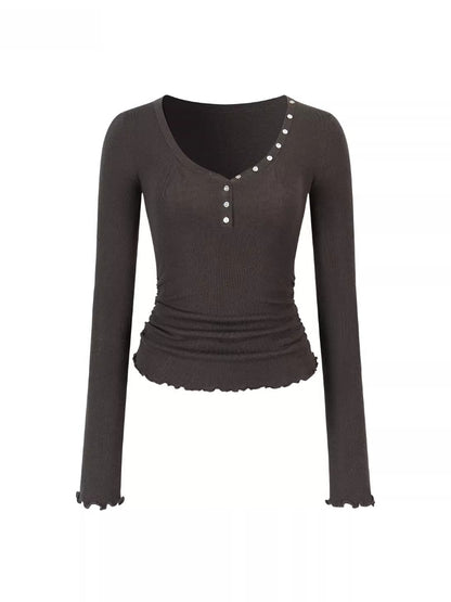 V-Neck Waist Knit Top