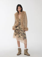 Shearling Embroidered Suede Jacket