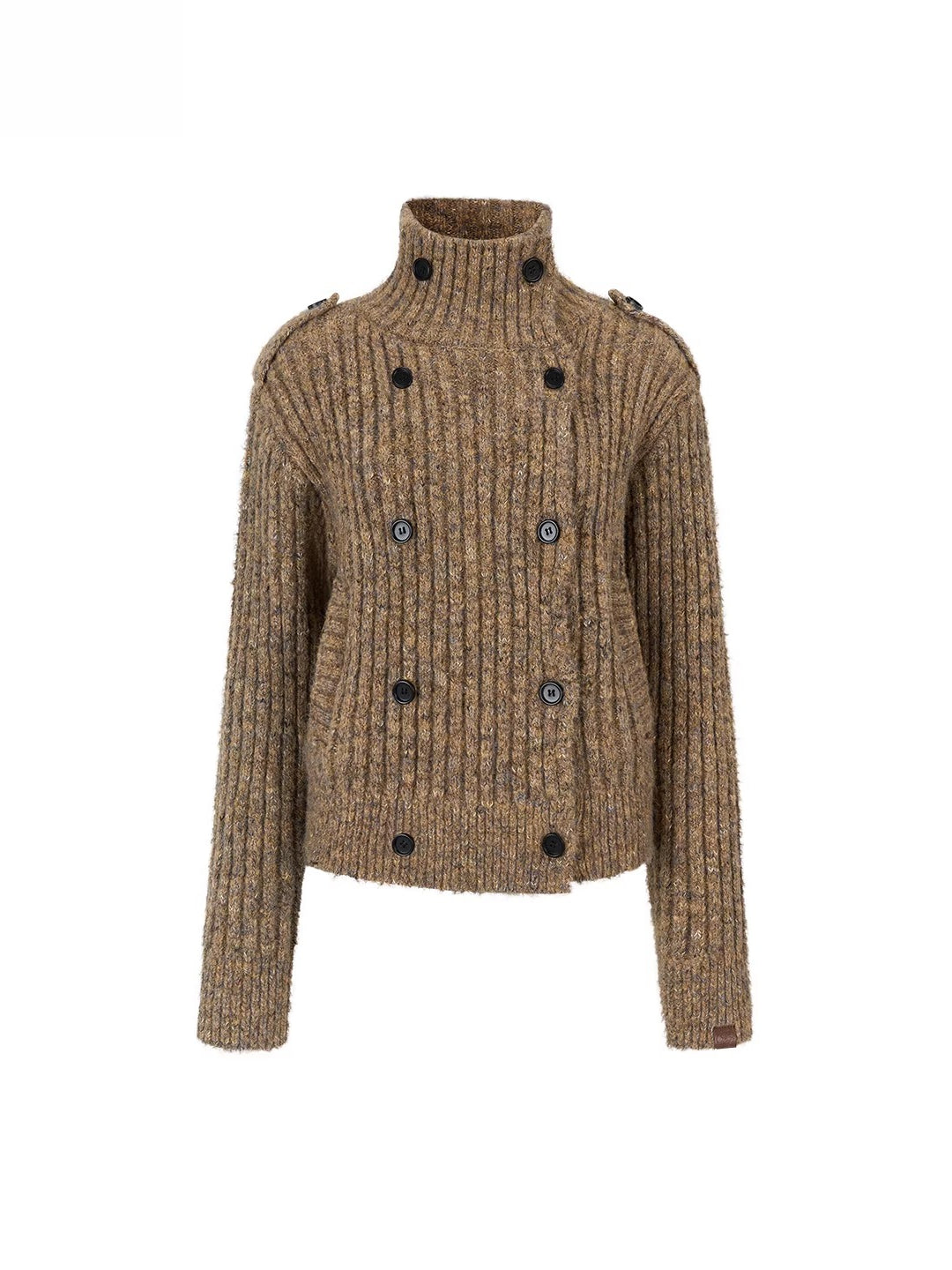 Colorfleck High-Neck Cardigan Jacket