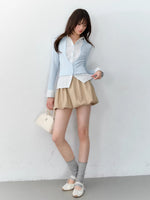 Cable Knit Layered Blouse