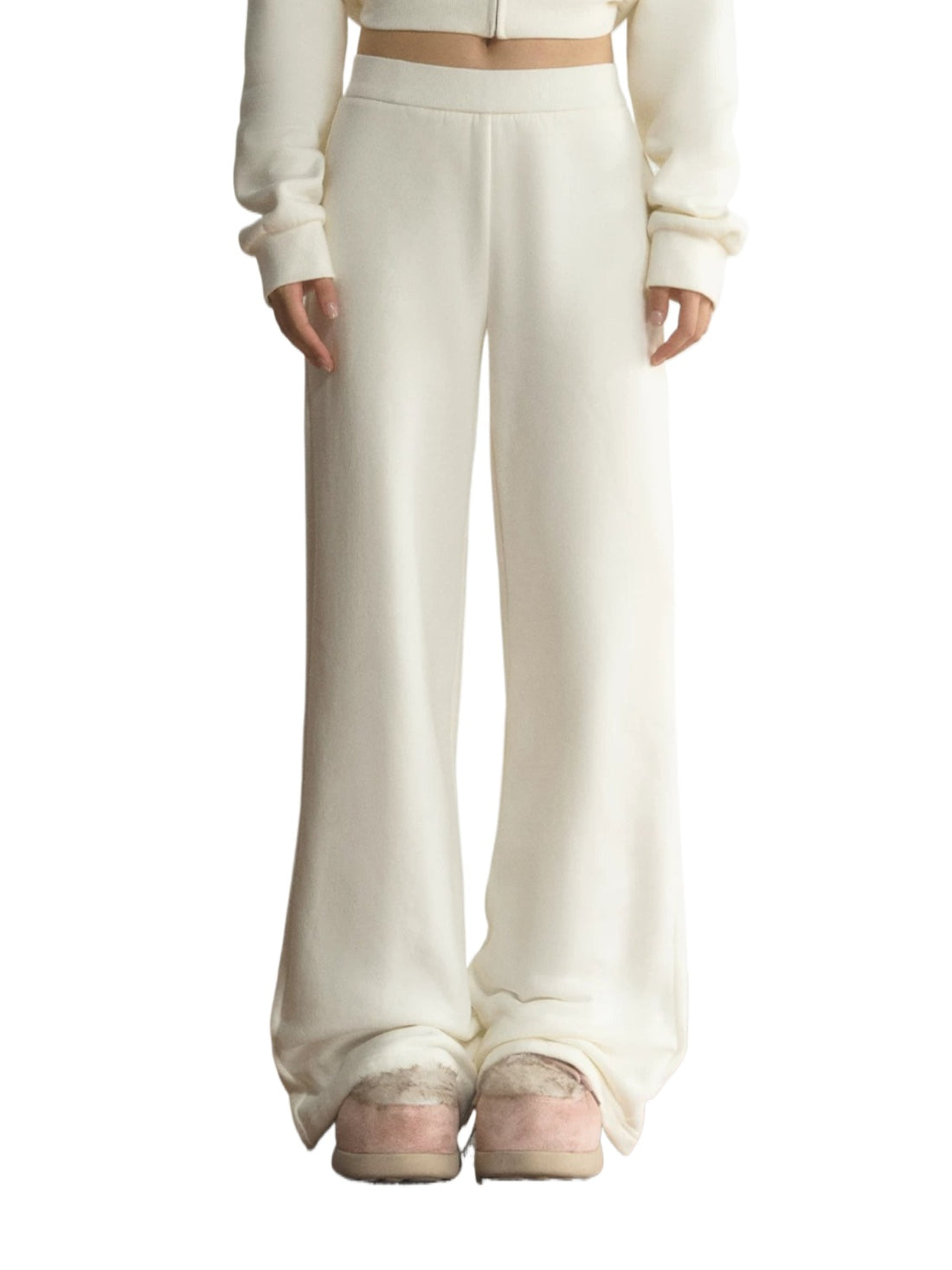 High Waist Fleece-Lined Straight-Leg Pants