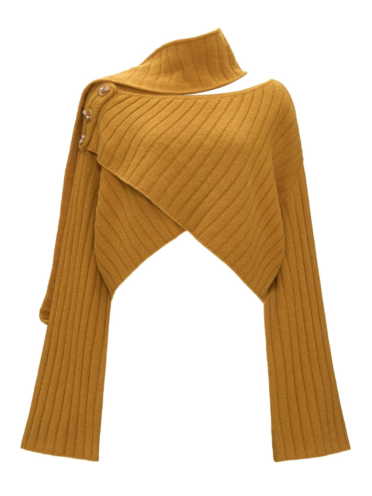 Cross Neck Recycled Knit Sweater