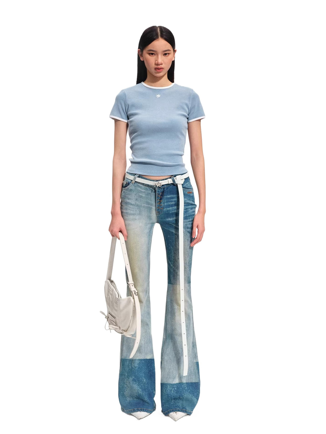 Equestrian Flare Denim Pants