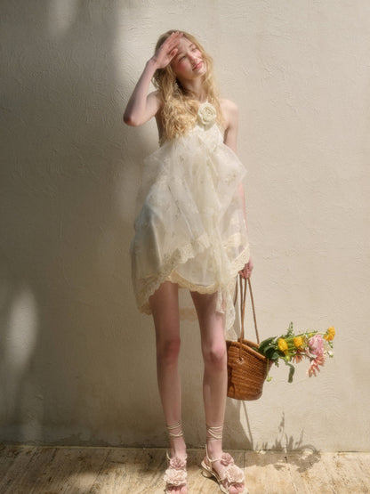 Cloud Fluffy Embroidered Lace Dress