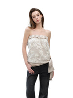 Satin Lace Tie-Up Bandeau