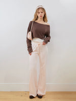 Off-Shoulder Cropped Sweatshirt Set