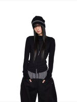 Slim Pleated Long Sleeve Top