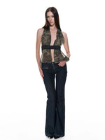 Sheer Organza Halter Top