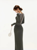 Ribbed Cutout Waist Dress