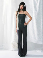 Striped Waistband Flared Pants
