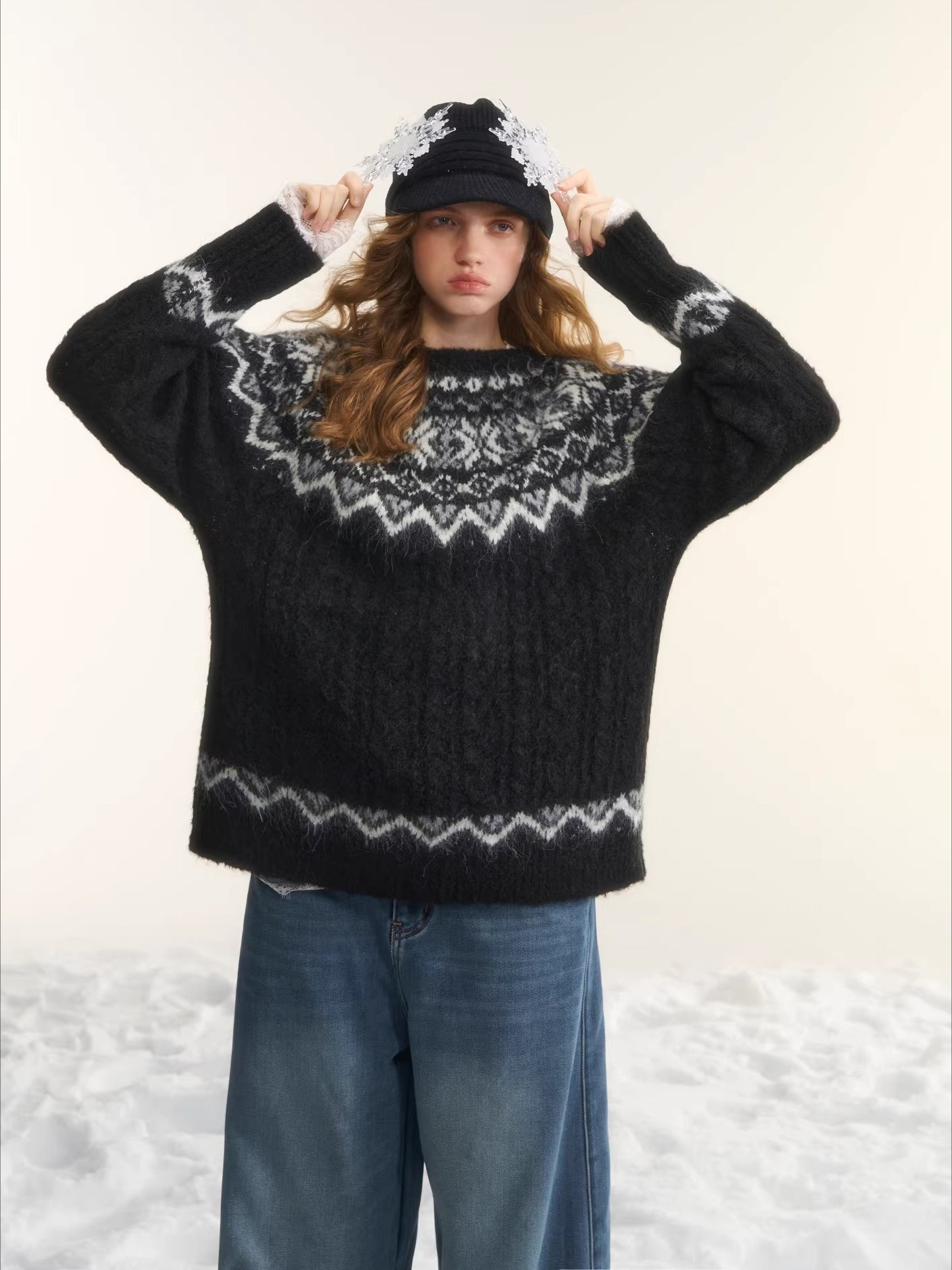 Fair Isle Cable Knit Sweater