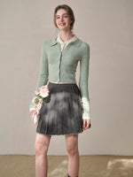 Mist-Grey Pleated Skirt