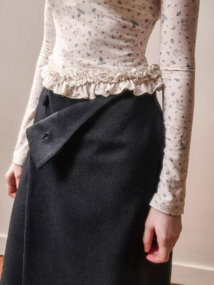 Soft Wool Blend Mini Skirt
