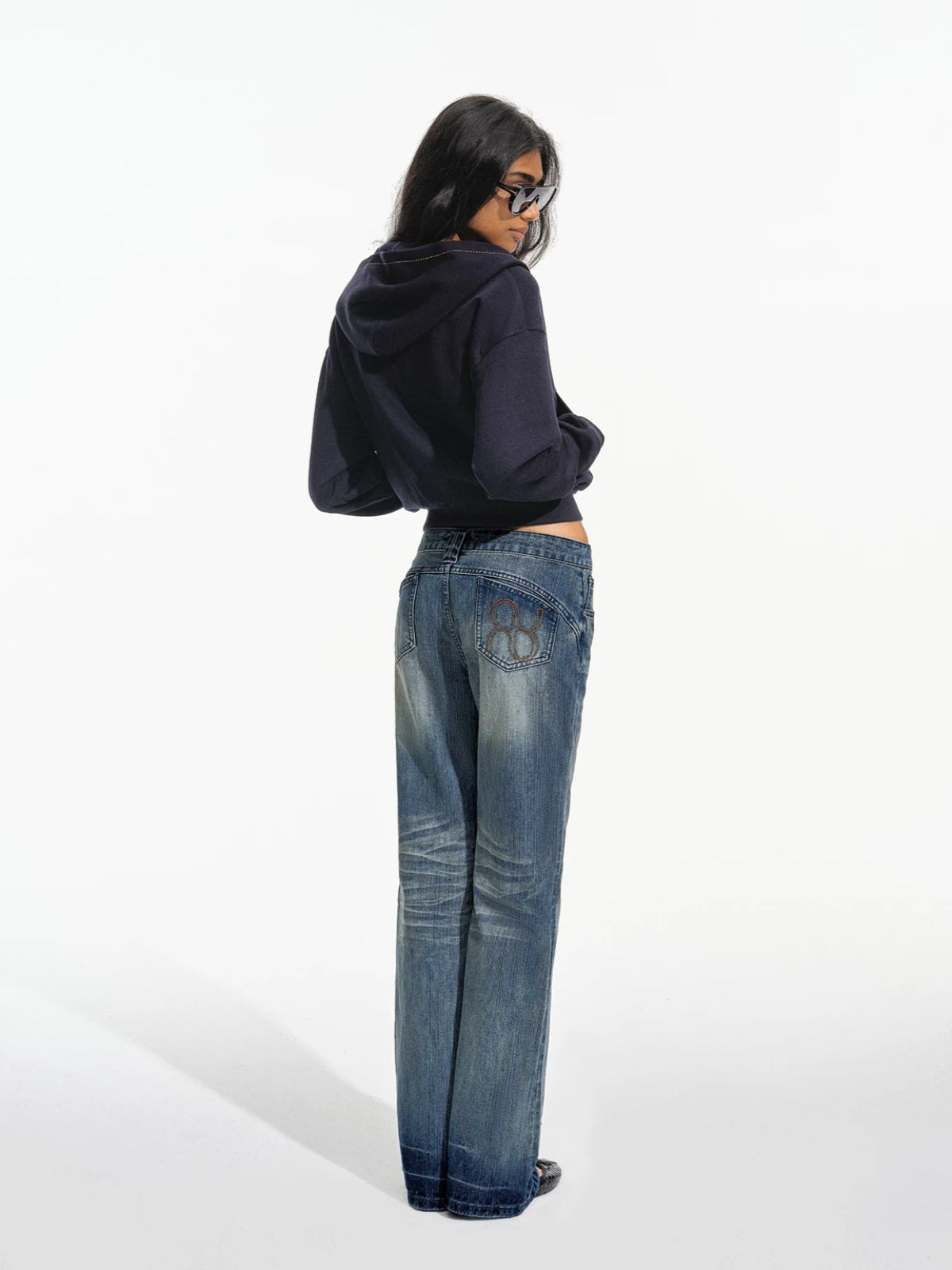 Vintage Whiskered Low Rise Jeans