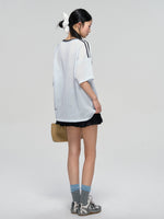 Textured Contrast Trim Sports T-shirt