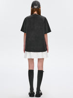Newspaper Doll Print Short-sleeve T-shirt