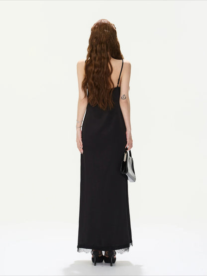 Black Lace V-Neck Dress