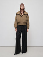 Beige & Brown Faux Fur Down Parka