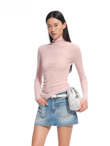 Megan Wool Turtleneck Blouse