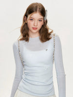 Wool Bow Turtleneck Top