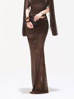 Mist Brown Lace Fishtail Skirt