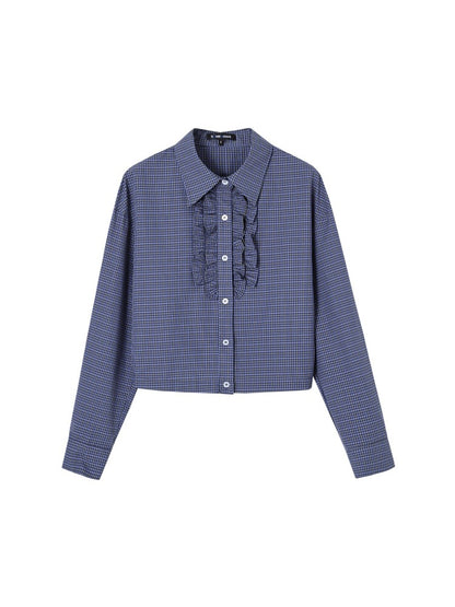 Plaid Ruffle Shirt &amp; Skirt Set