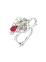 Floral Teardrop Open Ring