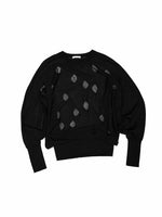 Polka Dot Hollow Knit Bubble Pullover