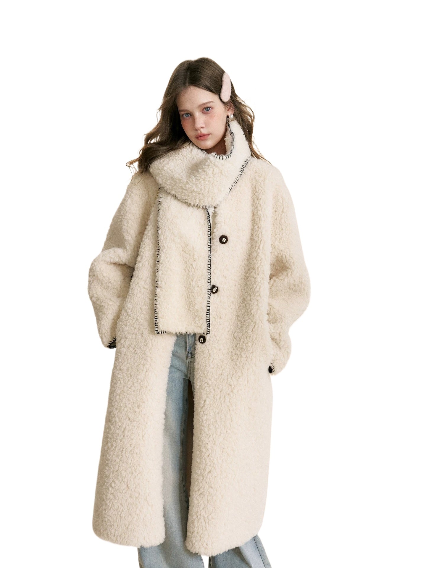Longline Shearling Coat Set