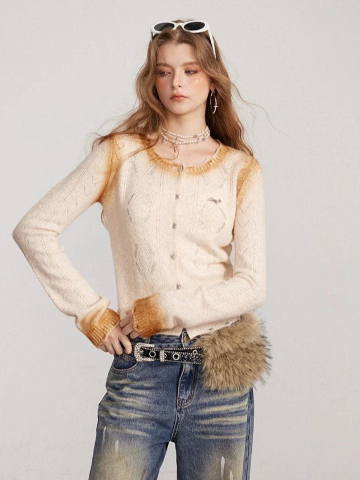 Vintage Rhinestone Knit Sweater