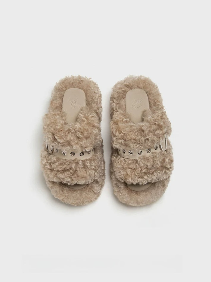 Teddy Platform Slippers