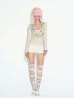 Ruched Low-Rise Leather Shorts