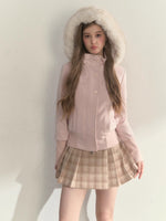 Vintage Wrap Plaid Pleated Skirt