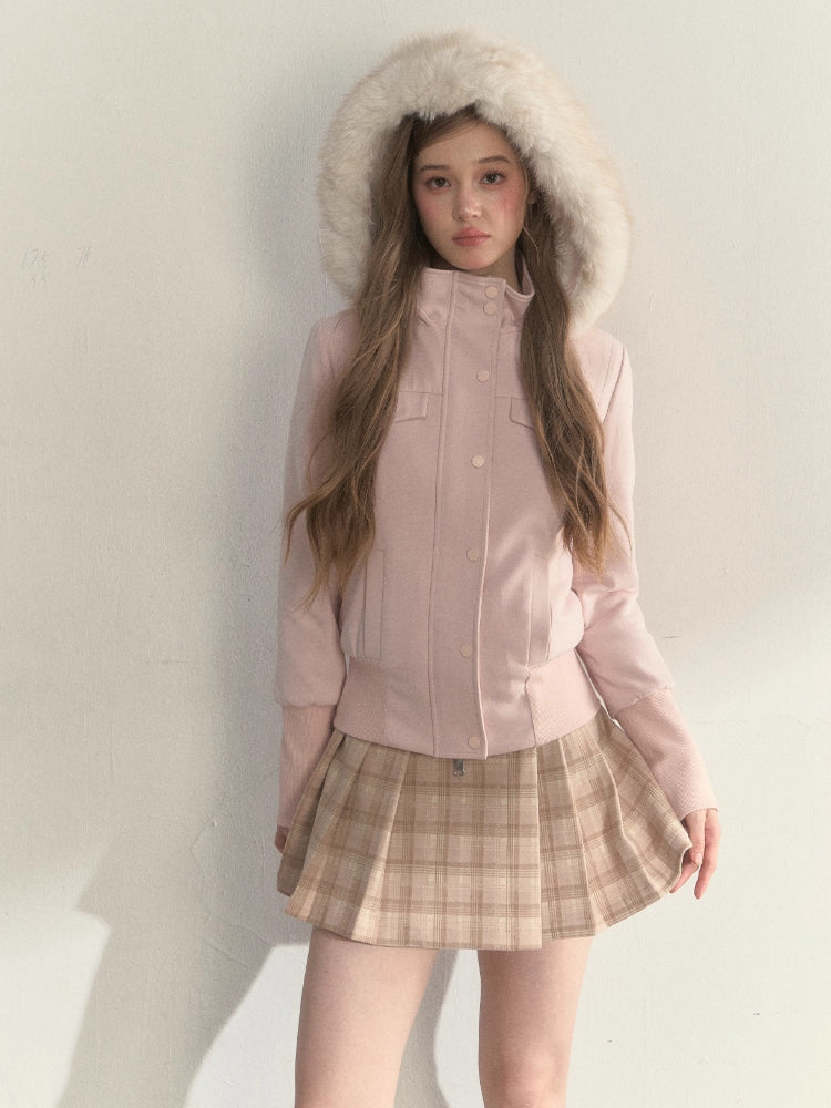 Vintage Wrap Plaid Pleated Skirt