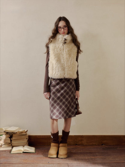 Pink Reversible Faux Fur Vest