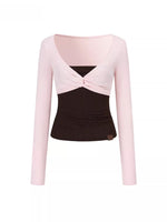 Bandeau Faux Two-Piece Top