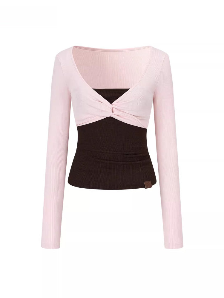 Bandeau Faux Two-Piece Top