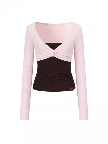 Bandeau Faux Two-Piece Top